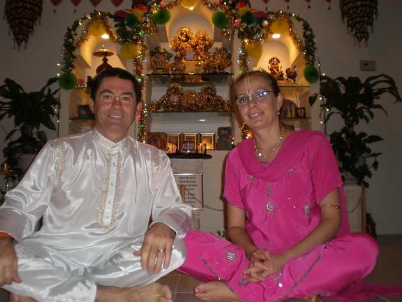 Temple president Surapala Das and his wife Krishna Mayi Dasi