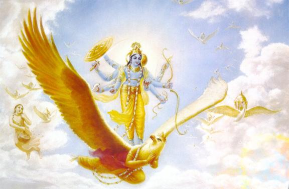 Lord Vishnu on Garuda