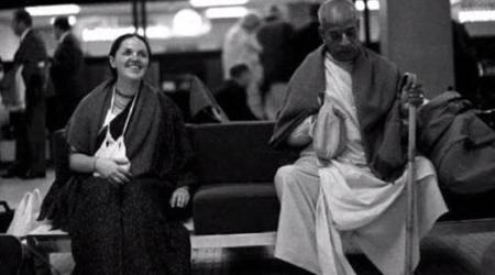 Yamuna Devi with Srila Prabhupada