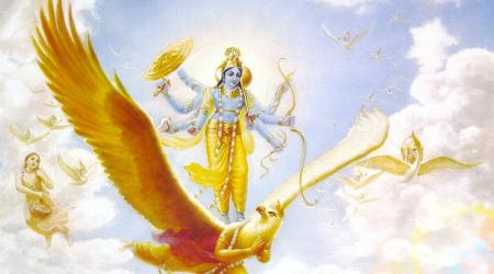 Lord Vishnu on Garuda